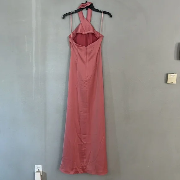 BHLDN Ruby Twist Halter Satin Gown - Picture 4 of 17